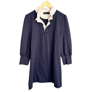 Tuckernuck Pomander Place Charlotte Terry Navy Shirt Dress - size Large